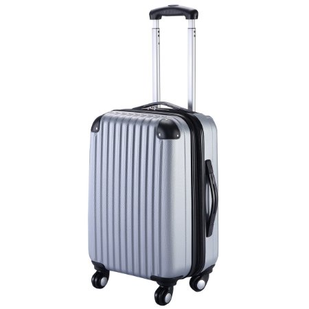 Goplus® New GLOBALWAY 20" ABS Carry On Luggage Travel Bag Trolley Suitcase (Gray)