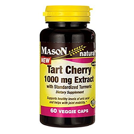 Mason Vitamins Tart Cherry Extract with Standardized Turmeric Softgels, 1000 mg, 60 Count