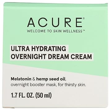 Acure Ultra Hydrating Overnight Dream Facial Cream, Vegan, 1.7 Fluid Ounce (Pack of 1)