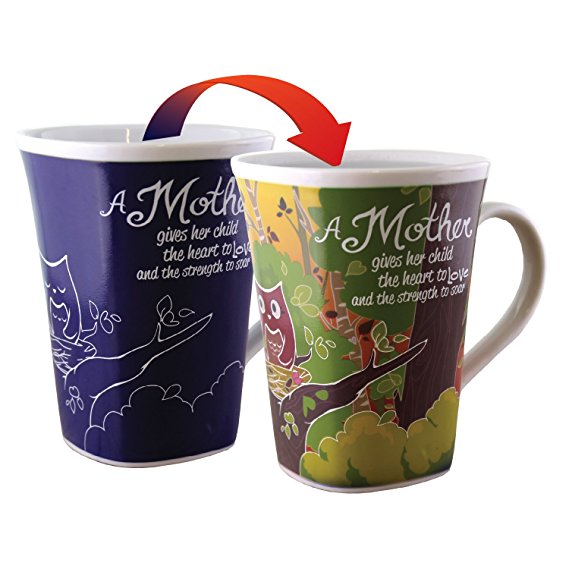 Color Changing Mug, Inspirational Life Quote Mugs, Mother Coffee Mug, 16 oz. High quality porcelain, Square Shape, by Think Pray Gift
