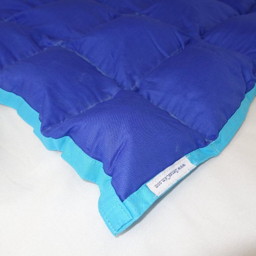 SensaCalm Therapeutic Adult-Length Weighted Blanket - Dazzling Blue with Scuba Blue-18 lb -for 150 lb User
