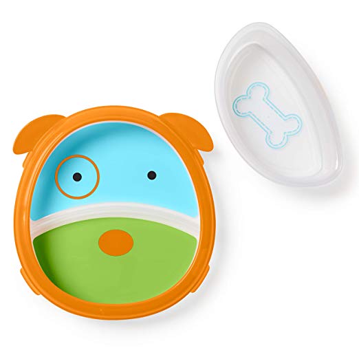 Skip Hop Baby Plate and Bowl Set, Dog/Blue/Green/Orange