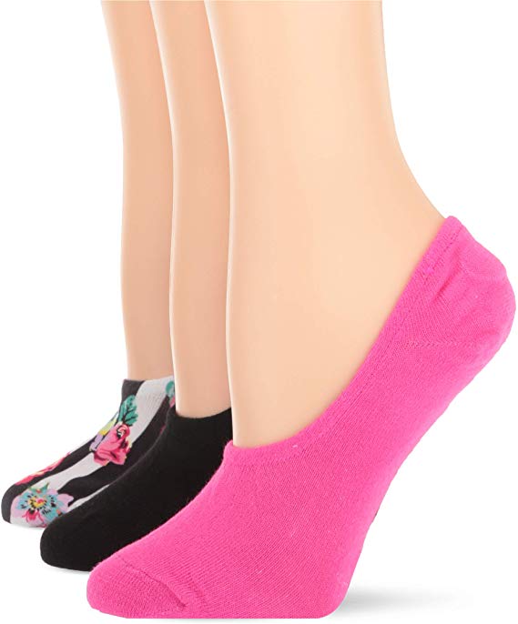 Betsey Johnson Women's Bar Stripe and Rose Foot Liner BJ42173, MULTI - Colored, One Size