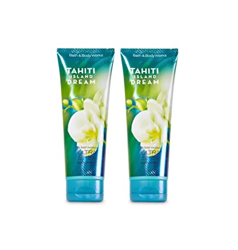 Bath and Body Works Tahiti Island Dream 2 Pack Ultra Shea Body Cream 8 Oz. (Tahiti Island Dream)