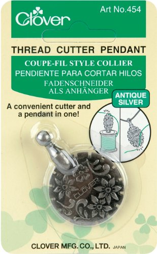 Clover Thread Cutter Pendant, Antique Silver (454)