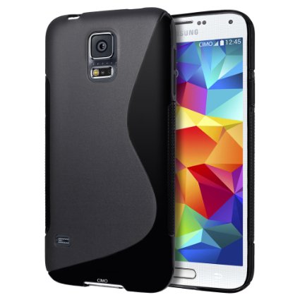 Cimo FLEX GEL Samsung Galaxy S5 Case Premium TPU Ultra Slim Fit Cover for Galaxy S5  Galaxy SV  Galaxy S V 2014 - Black