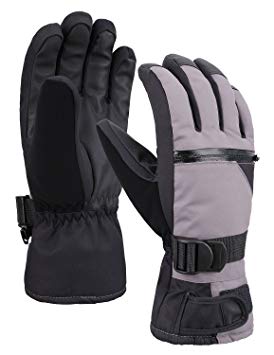 Verabella Men's Thinsulate Insulation Touchscreen Snow Ski Gloves w/Zipper Pocket