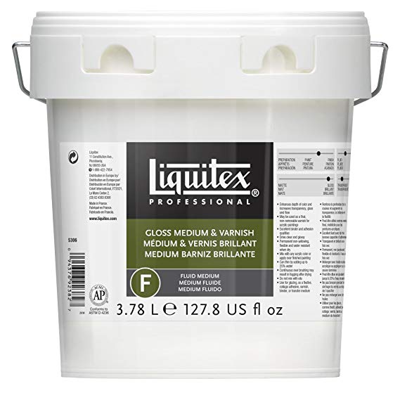 Liquitex Professional Gloss Fluid Medium & Varnish, 128-oz (5036)