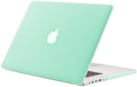 Kuzy - MINT GREEN Rubberized Hard Case Cover for Apple MacBook Pro 15.4" with Retina Display Model: A1398 (NEWEST VERSION) 15-Inch - MINT GREEN