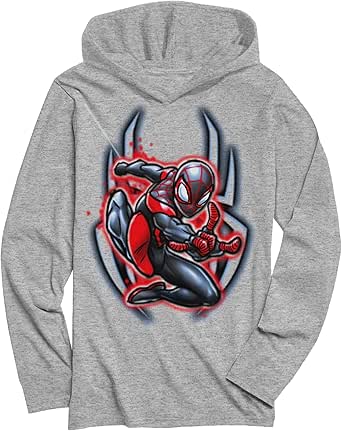 Marvel Big Boys' Spiderman Long Sleeve Hooded T-Shirt