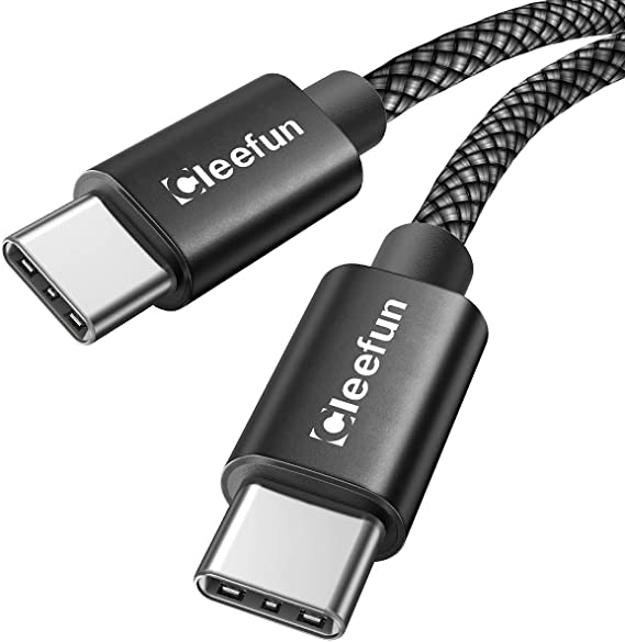 [6ft, 2-Pack] USB C to USB C Cable Fast Charge, CLEEFUN PD 60W Type C to C Cord Braided Compatible with Samsung Galaxy A71 A72 A52 A51 S21 S20 S21  S20  Ultra 5G, Note 20 10, Pixel 5 4 4a 3a XL,Switch