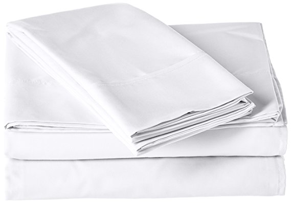 Home Basics Ultra Soft Brushed  4 Piece Microfiber 90GSM Sheet Set - Hypoallergenic, Twin, White