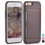 Iphone 6S Case - Wallet Case ZVE iphone 6 leather case Slim Protective Leather Wallet Credit Card ID Holders and carrying case for iphone 66S 47inch Dark Brown