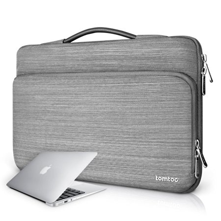 Tomtoc 13-13.3 Inch Macbook Pro Retina/ Macbook Air Briefcase Bag Sleeve Ultrabook Notebook Carrying Protector Handbag for 13 Macbook Pro Retina/ Air, Spill-Resistant, Gray