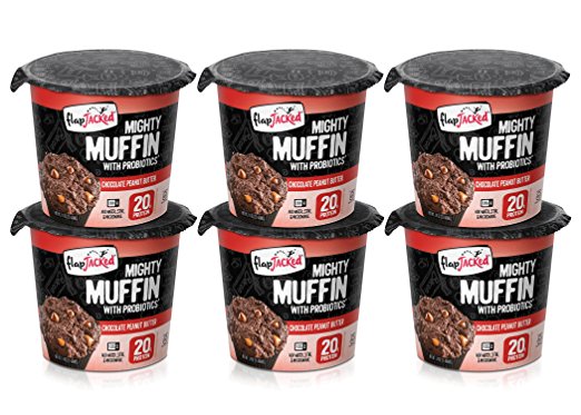 FlapJacked Gluten-Free Mighty Muffins, Chocolate Peanut Butter, 6 Count