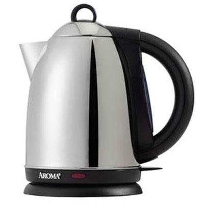 New Aroma AWK-115S Hot H20 X-Press Electric Kettle Stainless Steel 1.59 Quart Capacity