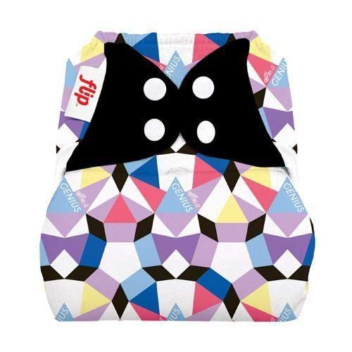 Flip Hybrid Reusable Cloth Diaper Cover with Adjustable Snaps and Stretchy Tabs - Fits Babies from 8 to 35  Pounds (Alicia)
