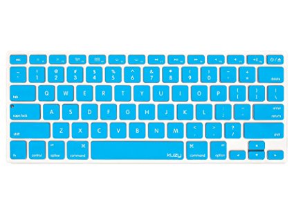 Kuzy - AQUA BLUE Keyboard Cover Silicone Skin for MacBook Pro 13" 15" 17" (with or w/out Retina Display) iMac and MacBook Air 13" - Aqua Blue