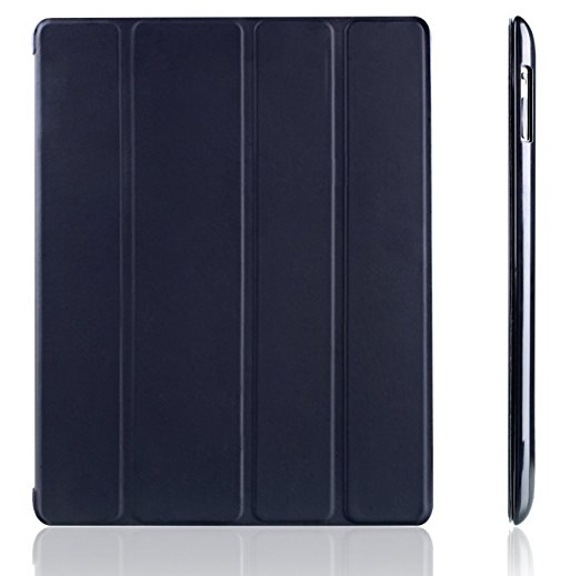 iPad Case, JETech Gold Slim-Fit Folio Smart Case Cover with Back Case for Apple the New iPad 4 & 3 (3rd and 4th Generation with Retina Display) / iPad 2 (Black) - 0210