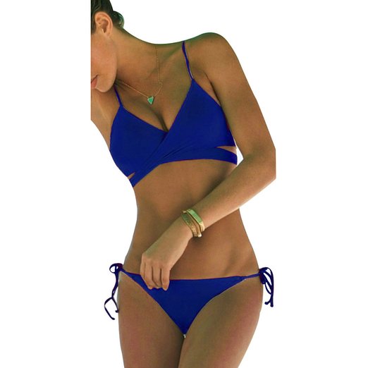 ThinkBest Women Summer Sun Beach Swim Bandeau Triangle Push-Up Padded Bikini Suit