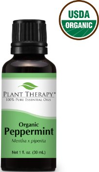 USDA Certified Organic Peppermint Essential Oil. 30 ml (1 oz). 100% Pure, Undiluted, Therapeutic Grade.