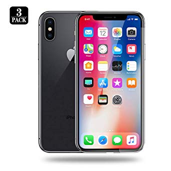 [3 Pack] Screen Protector Compatible for iPhone Xs & iPhone X, Full Coverage, 2.5D Edge, 9H Hardness, Scratch Resistance, Fingerprint Protection, 3D Touch Support