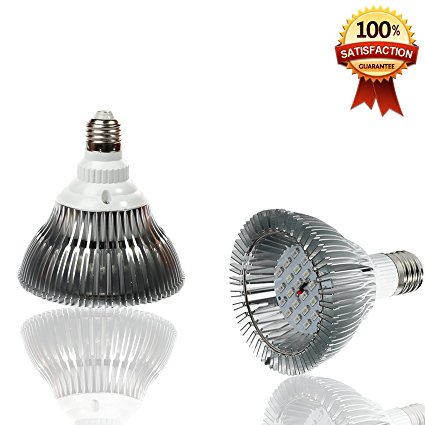 Premium LED Grow Light Bulb, Highly Efficient, Full Spectrum, Hydroponic Plant Grow Light System For Garden, Indoor/Outdoor, Greenhouse, Medicinal Plants, and Hydroponic Aquatic, 24W, High Luminosity
