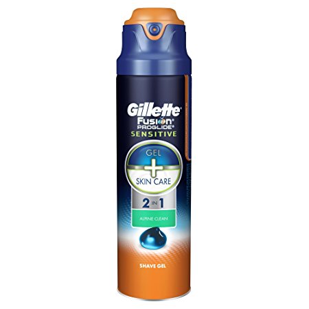 Gillette Fusion Proglide Sensitive 2-in-1 Alpine Clean Shaving Gel, 170ml