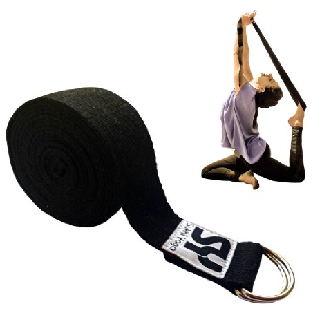 Super Soft 8 Foot Yoga Strap with D-ring, By Sukhi Yoga. Perfect for Stretching, Holding Poses, Improving Flexibility, and Physical Therapy. Lifetime Guarantee!