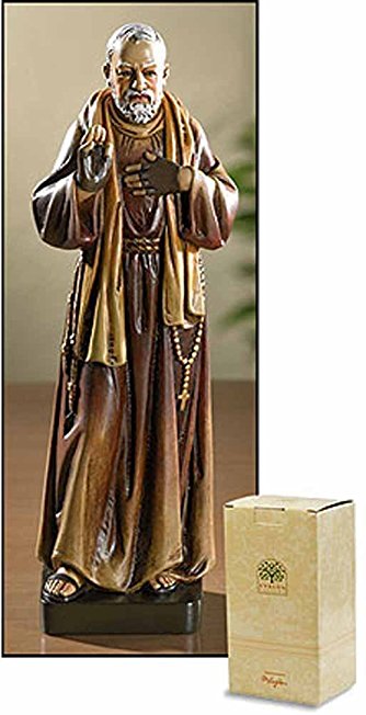 7.87" Saint St. Padre Pio Statue Toscana Milagros Avalon Gallery Collection Figure
