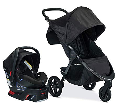 Britax B-Free Travel System with B-Safe Ultra Infant Car Seat - Birth to 65 pounds, Midnight