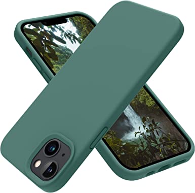 OTOFLY Designed for iPhone 14 Case, Silicone Shockproof Slim Thin Phone Case for iPhone 14 6.1 inch (Pine Green)