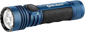 OLIGHT Seeker 4 Pro Rechargeable Flashlights, High Lumens Powerful Bright Flashlight 4600 Lumens with USB C Holster, Waterproof Flashlight for Emergencies, Camping, Searching(Midnight Blue Cool White)