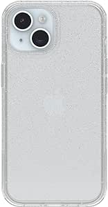 OtterBox iPhone 15, iPhone 14, and iPhone 13 Symmetry Clear Series Case - STARDUST(Clear/Glitter), Ultra-Sleek, Wireless Charging Compatible, Raised Edges Protect Camera & Screen