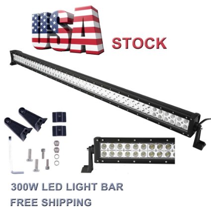 Topcarlight 300w 52inch Led Bar Light Off Road Spot Flood Combo Beam Lamps Driving Jeep 4wd SUV
