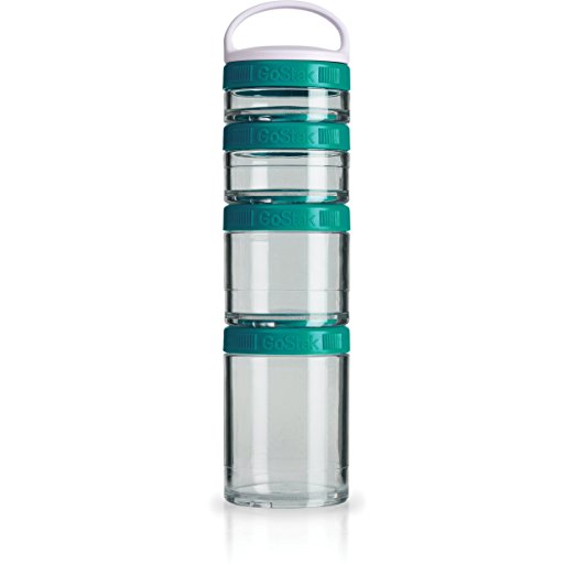 BlenderBottle C02502 GoStak Twist n' Lock Storage Jars, Teal