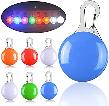 JOYJULY Cat Dog Led Light Collar Clip,6 Pcs Waterproof Pet LED Light Dog Collar Lights with 3 Flashing Modes,Night Walking Light Up Dog Collars Visibility & Safety For Your Dog(6 Extra Batteries)
