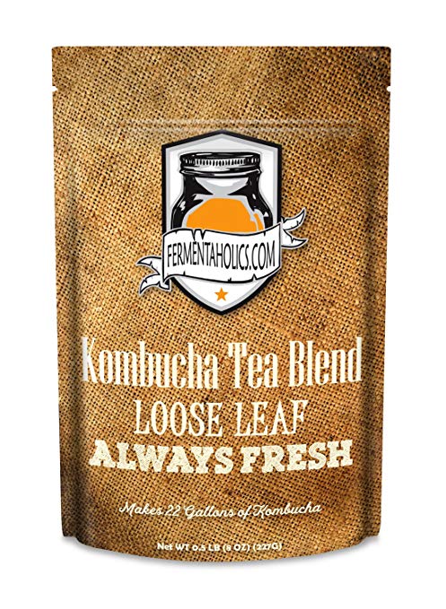 Fermentaholics Perfectly Balanced Loose Leaf Kombucha Tea Blend - Half Pound - Makes 22 Gallons of Kombucha