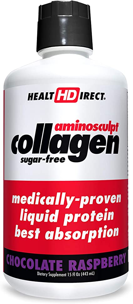 Medical-Grade Liquid Collagen Supplement | AminoSculpt Sugar-Free | Chocolate Raspberry | 15 Fl Oz | Burn Fat | Recovery | Good for Joints, Bones, and Sleep | Better Hair, Skin and Nails