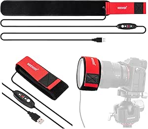 NEEWER USB Lens Heater, 16"/400mm Lens Warmer for DSLR Camera and Telescope, 3 Temperature Regulator Settings, Dew Heater Strip Prevents Dew, Fog & Condensation for Telescope Camera Astrophotography