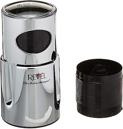 Revel Chrome Wet and Dry Coffee/Spice/Chutney Grinder with Extra Cup, 110-volt