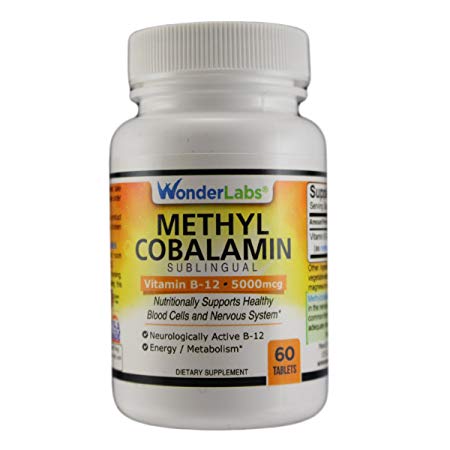Methylcobalamin B12, Sublingual Vitamin B-12 5000mcg - 60 Tablets