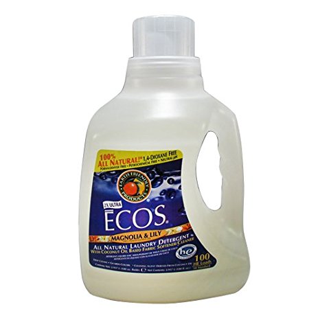 Earth Friendly Products Ecos Liquid Laundry Detergent , Magnolia & Lily, 100-Ounce Bottle