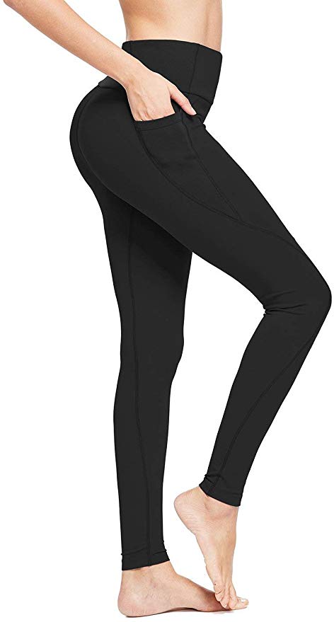 BALEAF Women's 20" / 28" High Waisted Yoga Leggings Workout Capri Tummy Control Pants with Pocket(Plus Size/Regular)