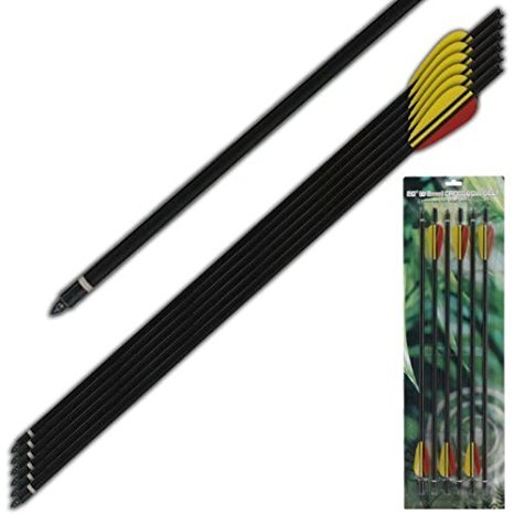 Extra Survival Aluminum Crossbow Arrow/bolt Black 20" 6 Piece Set