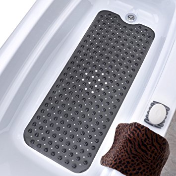 Extra Long Vinyl Bath Mat - Translucent Black