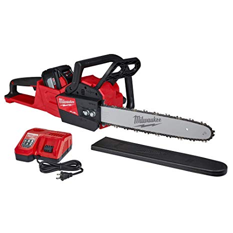 Milwaukee 2727-20 M18 Fuel 18 Volt Lithium-Ion Battery 16 Inch Cordless Brushless Chainsaw with 12.0 Ah Battery and M18 Rapid Charger Kit (Non-Retail Packaging)