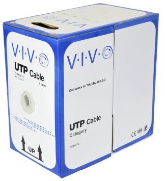 New 500 ft bulk Cat6 (CCA) Ethernet Cable / Wire UTP Pull Box 500ft Cat-6 (CCA) Grey ~ VIVO (CABLE-V006)