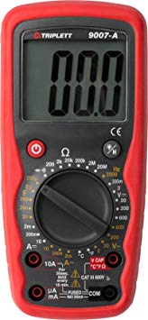 Triplett High Performance 2000 Count Digital Multimeter -  AC/DC Voltage, AC/DC Current, Resistance, Continuity, Diode Test, plus Temperature, Frequency and Capacitance (9007-A)