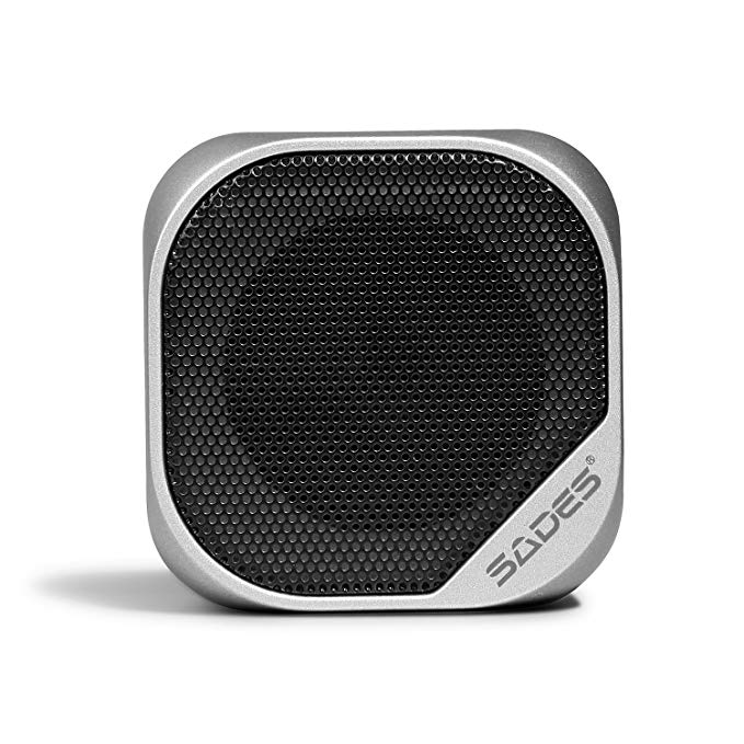 SADES Portable Bluetooth Speaker Mini Wireless Speaker with Big Sound and Hands-Free Calling Works with iPhone iPad Samsung Nexus HTC Laptops and More (Silver)